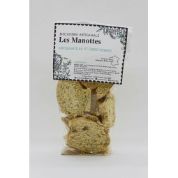 Croquants ail et fines herbes - biscuit salé - biscuiterie artisanale Les Manottes