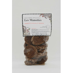 Biscuits Diamants chocolat orange fabriqués artisanalement par la biscuiterie Les Manottes à Sainte-Colombe en France